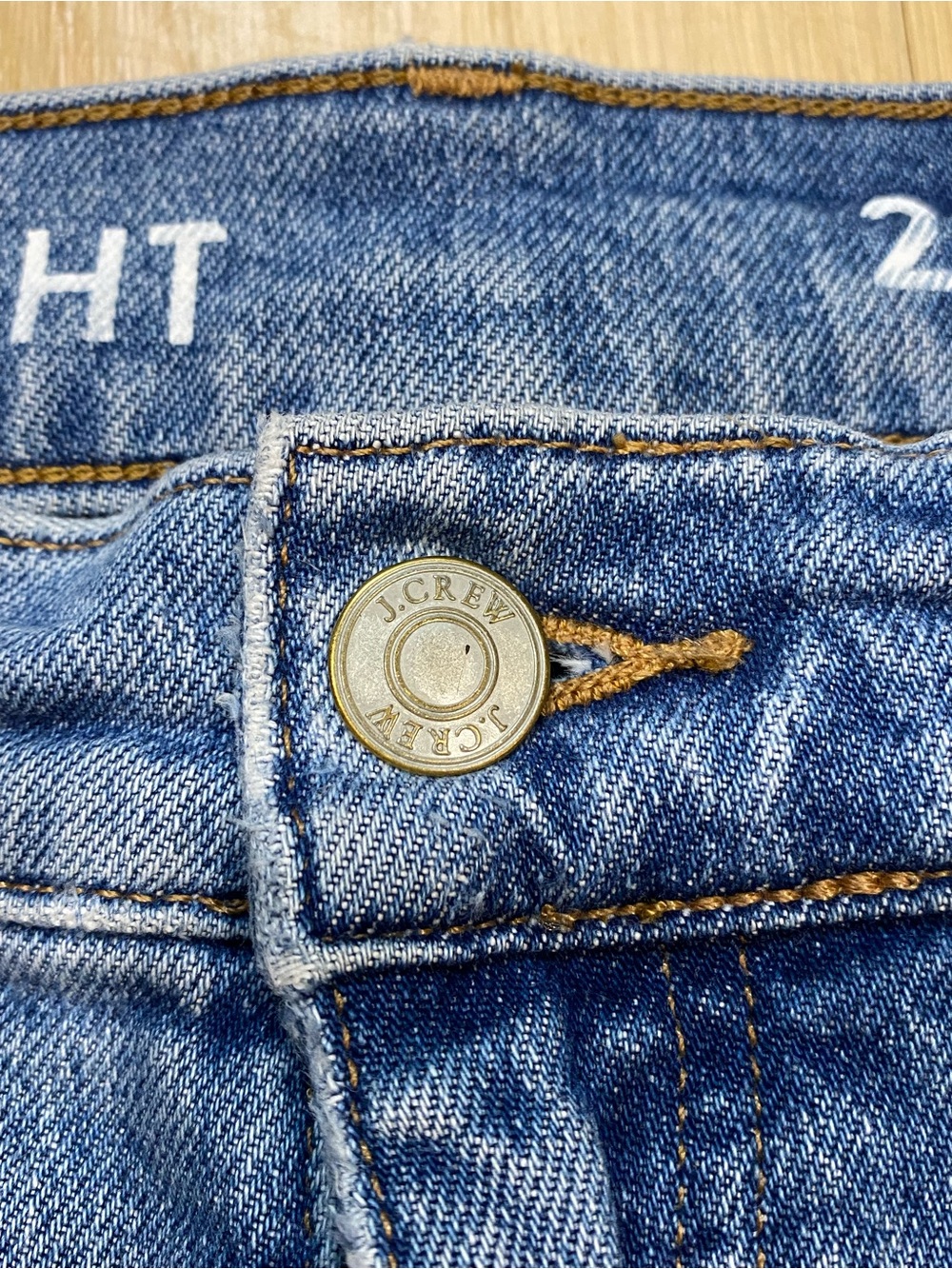 J. Crew High Rise Straight Leg Raw Hem Denim Blue Medium Wash Size 29 - Picture 7 of 12